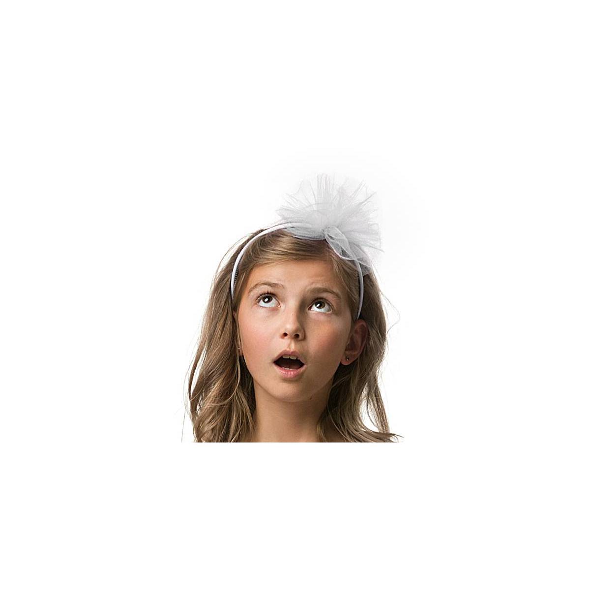 Opaska tiulowa biała