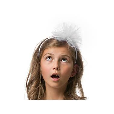 Opaska tiulowa biała