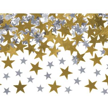 Konfetti Gwiazdki złote i srebrne