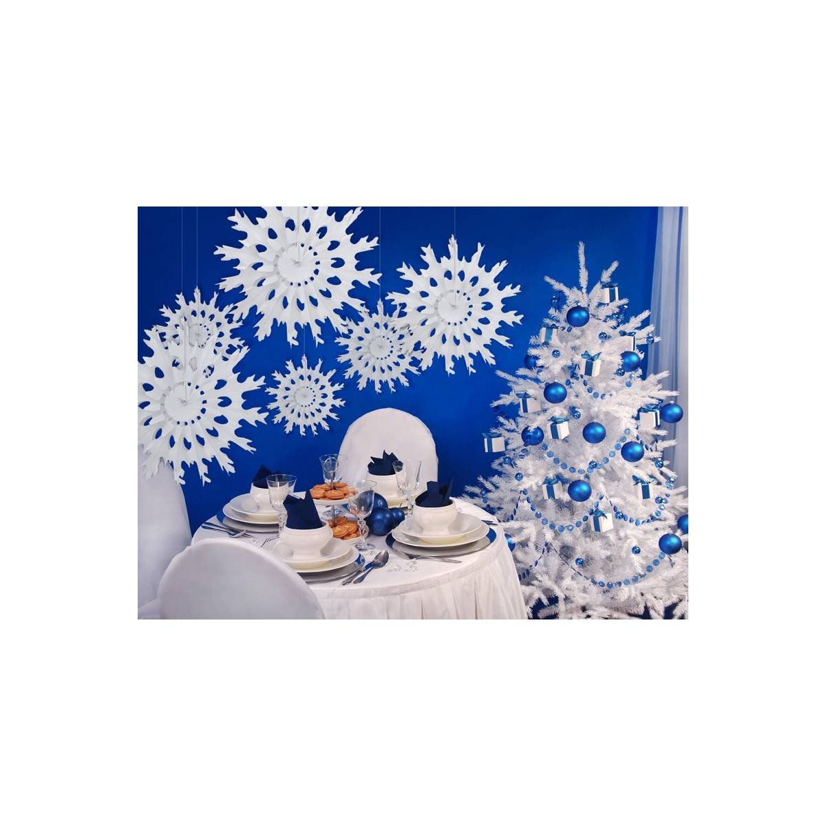 Rozeta bibułowa Śnieżynka 45 cm